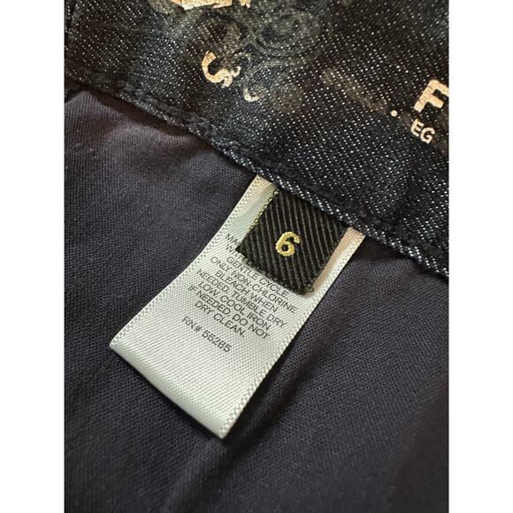 Y2K Express Low Rise Bootcut Flare Jeans Dark Wash Size 6 - Excellent Condition - Picture 3 of 3